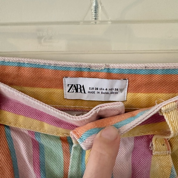 Zara Colorful Striped Denim Shorts - Picture 2 of 3